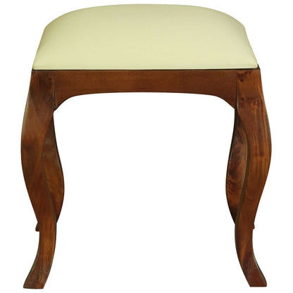 QUEEN ANN SOLID MAHOGANY DRESSING STOOL - MAHOGANY
