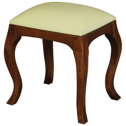 QUEEN ANN SOLID MAHOGANY DRESSING STOOL - MAHOGANY