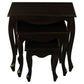 Queen Ann Solid Mahogany Nest of Tables, Set of 3, in Chocolate - Chocolate Wood