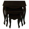 Queen Ann Solid Mahogany Nest of Tables, Set of 3, in Chocolate - Chocolate Wood