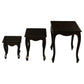 Queen Ann Solid Mahogany Nest of Tables, Set of 3, in Chocolate - Chocolate Wood