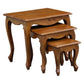 Queen Ann Solid Mahogany Nest of Tables, Set of 3, in Light Pecan - Chocolate Wood