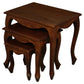 QUEEN ANN SOLID MAHOGANY NEST OF TABLES/SET OF 3 TABLES IN MAHOGANY - MyChocolateWood