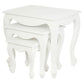 Queen Ann Solid Mahogany Nest of Tables, Set of 3, in White - Chocolate Wood