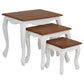 Queen Ann Solid Mahogany Nest of Tables, Set of 3, in White & Caramel - Chocolate Wood