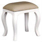 Queen Ann Solid Mahogany Dressing Stool in White - Chocolate Wood