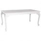Queen Ann Solid Mahogany 180cm Dining Table in White - Chocolate Wood