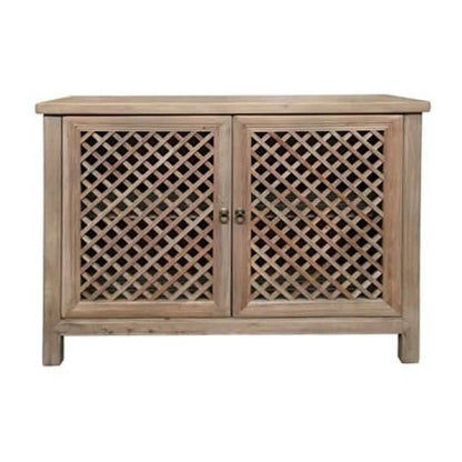 RAFAEL RECYCLED ELM BUFFET IN NATURAL FINISH WITH 2 LATTICE DOORS