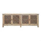 Rafael Recycled Elm Buffet in Natural, 4 Lattice Doors 220cm - Chocolate Wood