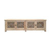 RAFAEL RECYCLED ELM TV UNIT IN NATURAL WITH 4 LATTICE DOORS 200 cm - MyChocolateWood