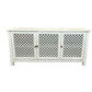 RAFAEL RECYCLED WHITE ELM BUFFET/SIDEBOARD WITH A RUBBED BACK FINISH & 3 LATTICE DOORS - MyChocolateWood