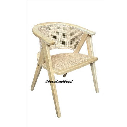 RAVELLA  SOLID ELMWOOD/RATTAN CHAIR KITCHEN CHAIR  DINING CHAIR ACCENT CHAIR  BLACK - MyChocolateWood