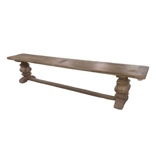 RHIANNON FARMHOUSE HAMPTON STYLE RUSTIC BENCH 230CM - MyChocolateWood