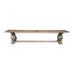 Rhiannon Farmhouse Hampton Style Rustic Bench 285cm - Chocolate Wood