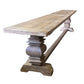 Rhiannon Farmhouse Hampton Style Rustic Bench 285cm - Chocolate Wood
