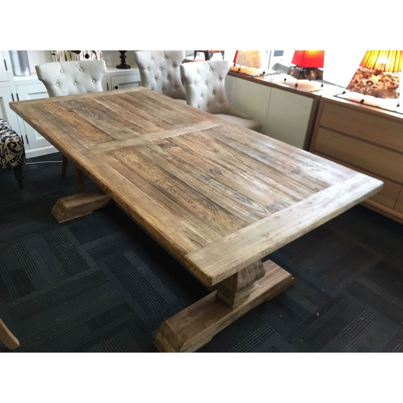 RHIANNON FARMHOUSE HAMPTON STYLE RUSTIC DINING TABLE 245CM - MyChocolateWood