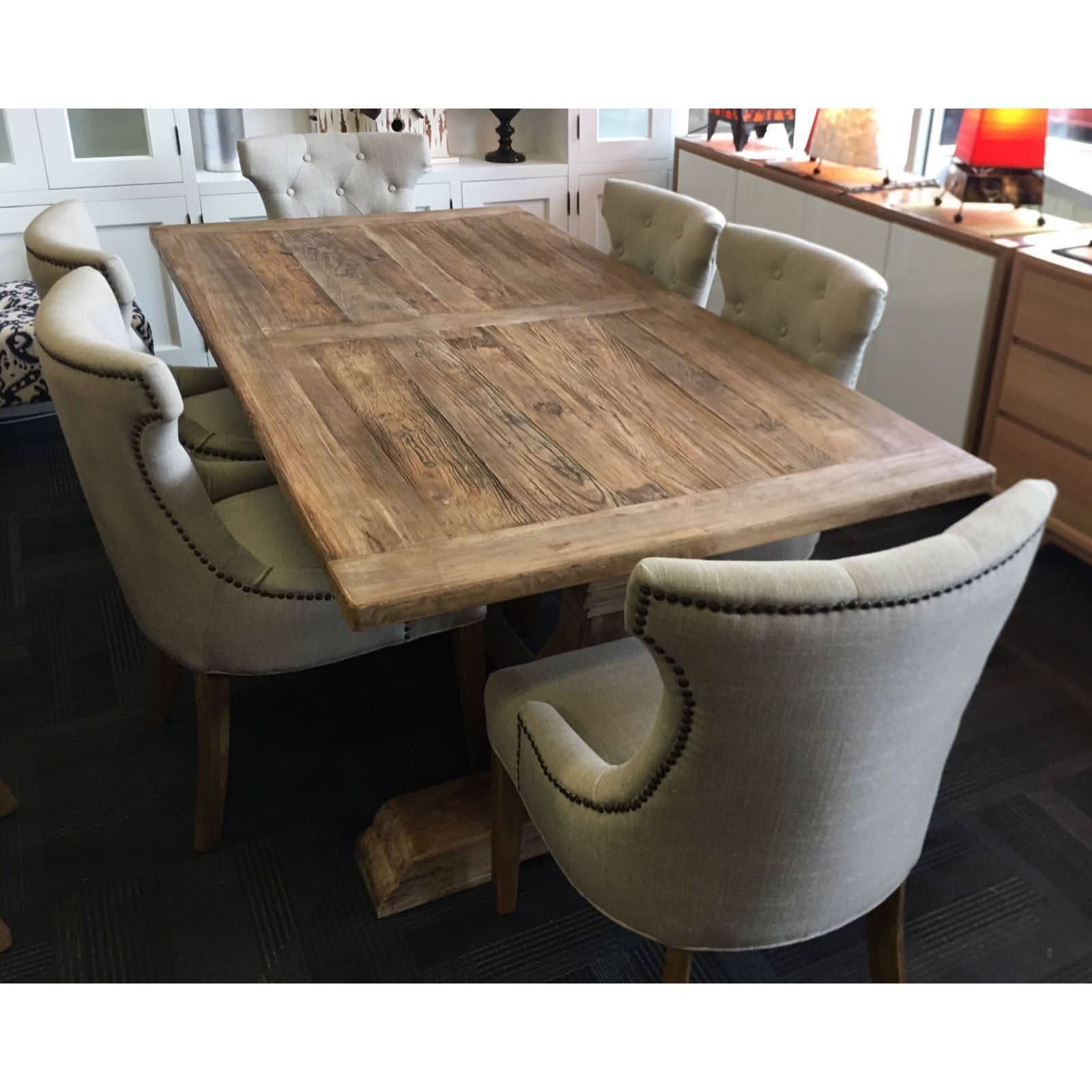 RHIANNON FARMHOUSE HAMPTON STYLE RUSTIC DINING TABLE 300CM - MyChocolateWood
