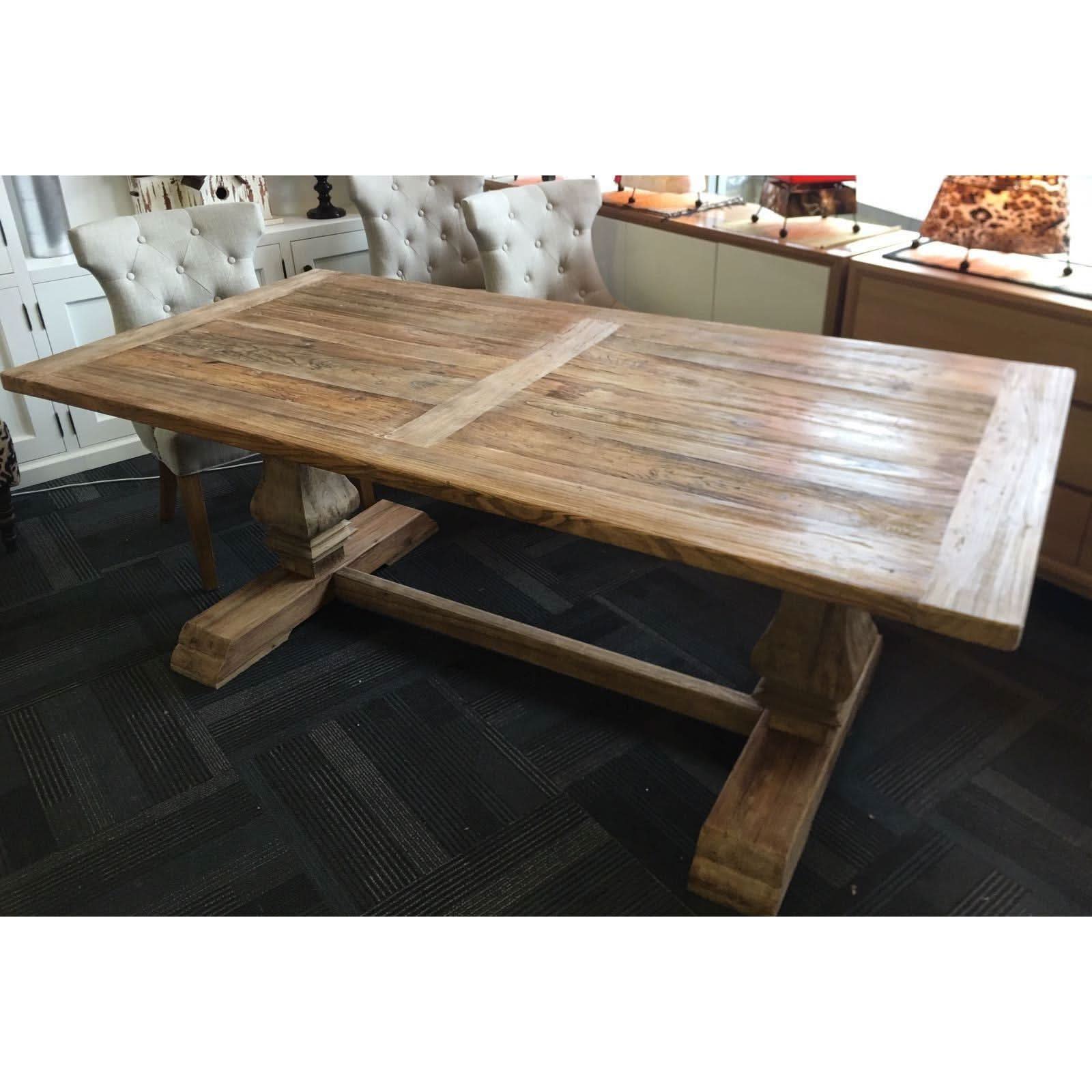 RHIANNON FARMHOUSE HAMPTON STYLE RUSTIC DINING TABLE 300CM - MyChocolateWood