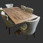 RHIANNON FARMHOUSE HAMPTON STYLE RUSTIC DINING TABLE IN 200CM - MyChocolateWood