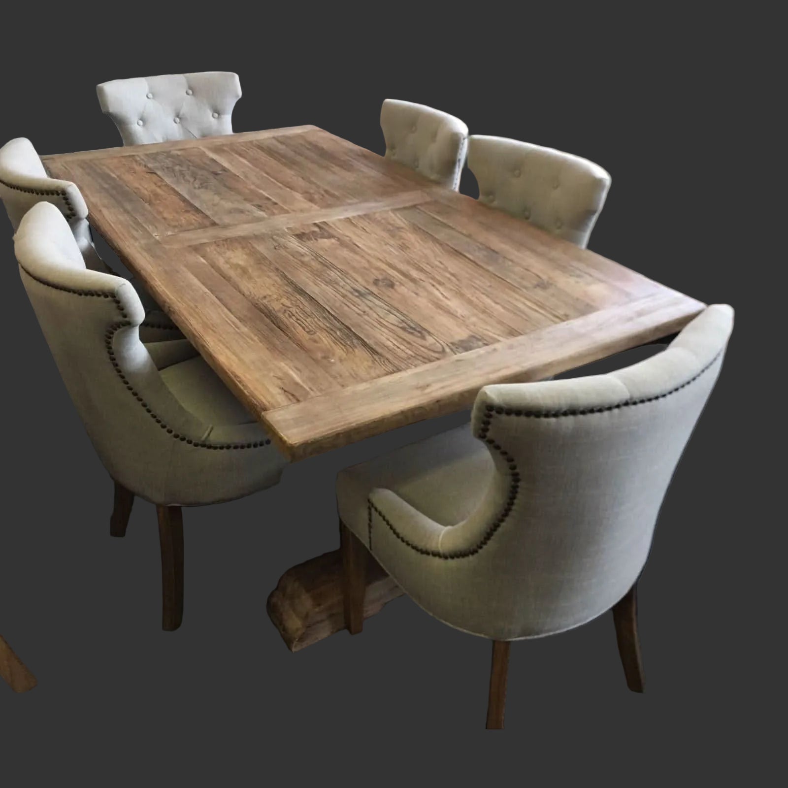 RHIANNON FARMHOUSE HAMPTON STYLE RUSTIC DINING TABLE IN 200CM - MyChocolateWood