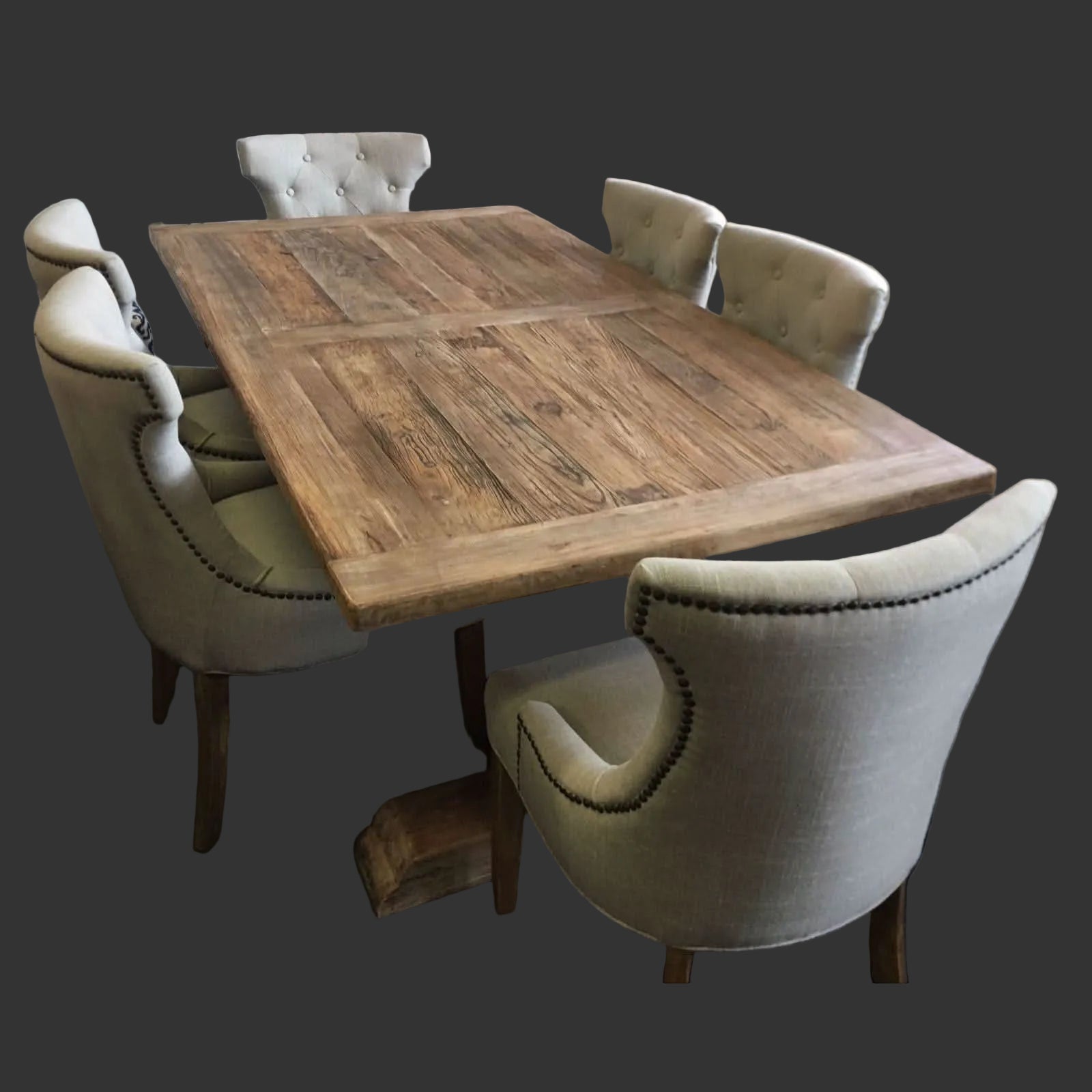 RHIANNON FARMHOUSE HAMPTON STYLE RUSTIC DINING TABLE IN 200CM - MyChocolateWood