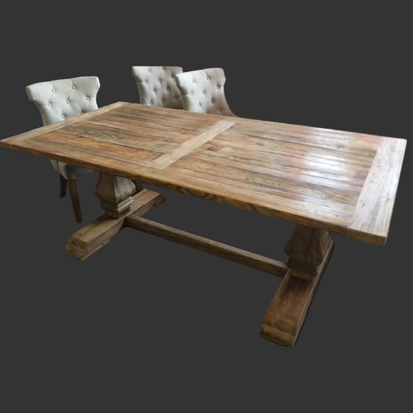 RHIANNON FARMHOUSE HAMPTON STYLE RUSTIC DINING TABLE IN 200CM - MyChocolateWood