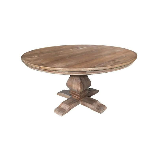 RHIANNON ROUND DINING TABLE IN RECYCLED ELM 150CM DIAMETER - MyChocolateWood