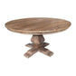 Rhiannon Round Dining Table in Recycled Elm, 150cm - Chocolate Wood
