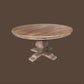 Rhiannon Round Dining Table in Recycled Elm, 180cm - Chocolate Wood