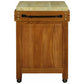 Ricardo Solid Mahogany Butcher Block Kitchen Island, Small, in Light Pecan - Chocolate Wood