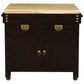 RICARDO SOLID MAHOGANY TIMBER LARGE BUTCHER BLOCK KITCHEN ISLAND WITH CASTORS IN CHOCOLATE - MyChocolateWood