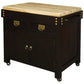 Ricardo Solid Mahogany Butcher Block Kitchen Island, Large, in Chocolate - Chocolate Wood
