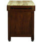 Ricardo solid mahogany timber small butcher block kitchen island with castors in warm mahogany color, crafted by MyChocolateWood.