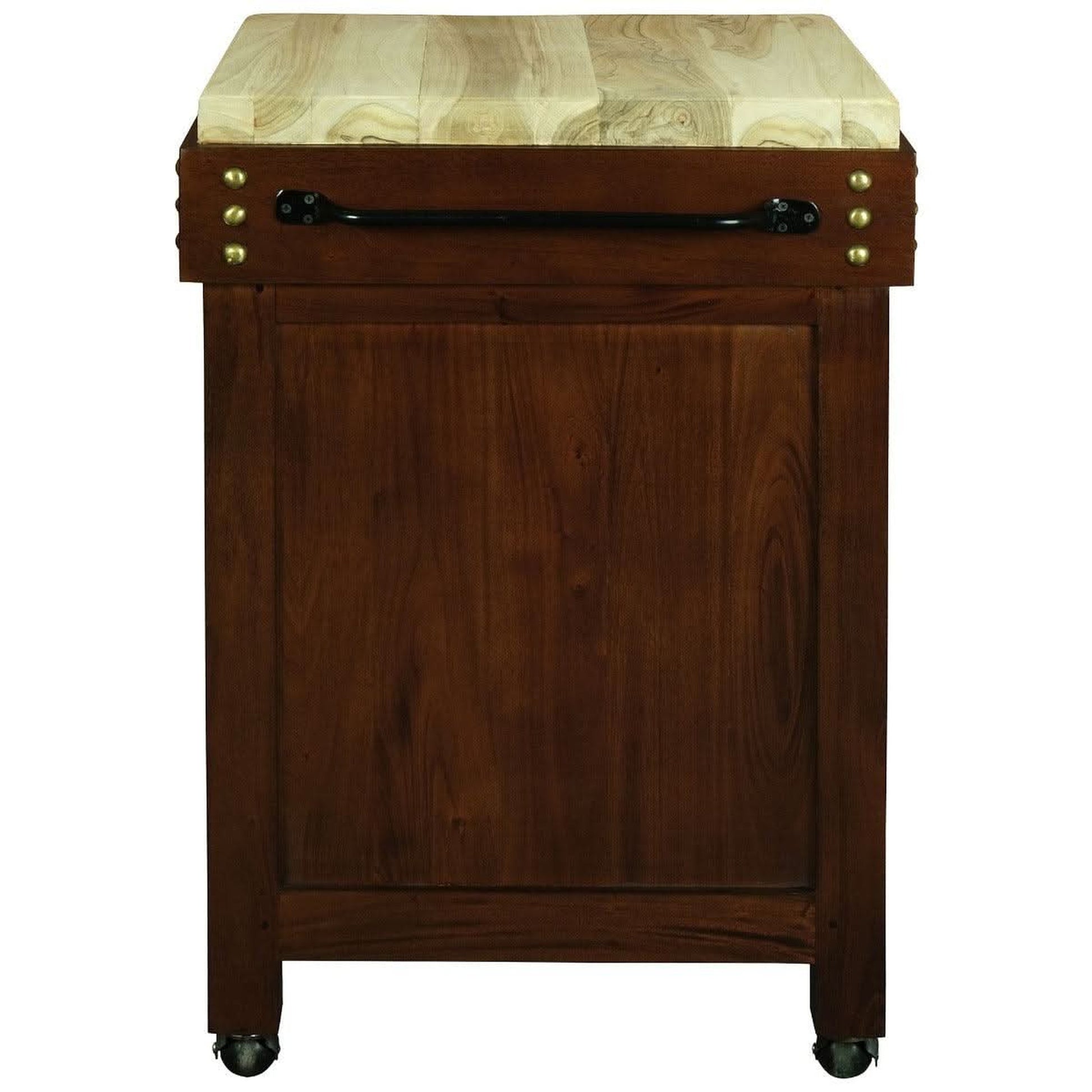 Ricardo Solid Mahogany Butcher Block Kitchen Island, Small, in Mahogany - Chocolate Wood