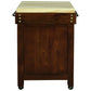 Ricardo solid mahogany timber small butcher block kitchen island with castors in rich mahogany color.
