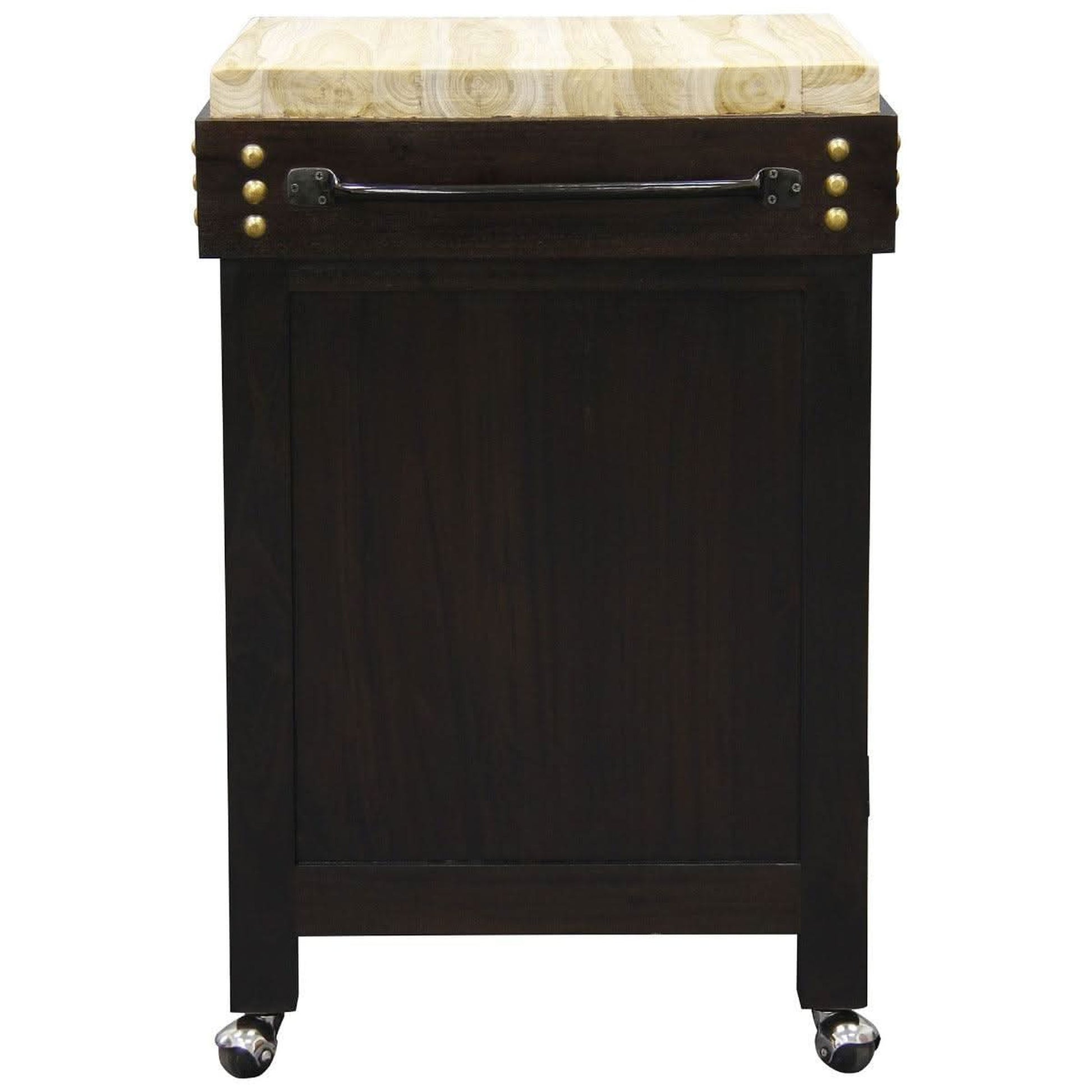Ricardo Solid Mahogany Butcher Block Kitchen Island, Small, in Chocolate - Chocolate Wood