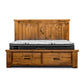 Richmond Solid Pine King Size Bed with End Drawers - Chocolate Wood