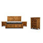 Richmond King Bed with Tallboy & 2 Bedside Tables Package - Chocolate Wood