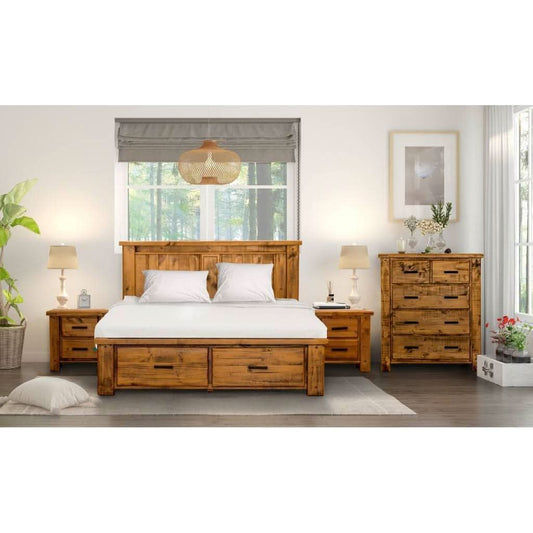 RICHMOND KING SIZE BED WITH TALLBOY AND TWO BEDSIDE TABLES - PACKAGE DEAL - MyChocolateWood