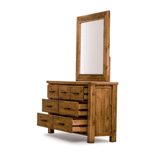 RICHMOND SOLID PINE DRESSER/DRESSING TABLE/CHEST OF 3 OVER 4 DRAWERS + MIRROR PACKAGE DEAL