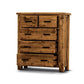 RICHMOND SOLID PINE TALLBOY 2 OVER 3 DRAWERS/CHEST OF 2 OVER 3 DRAWERS RUSTIC OAK - MyChocolateWood