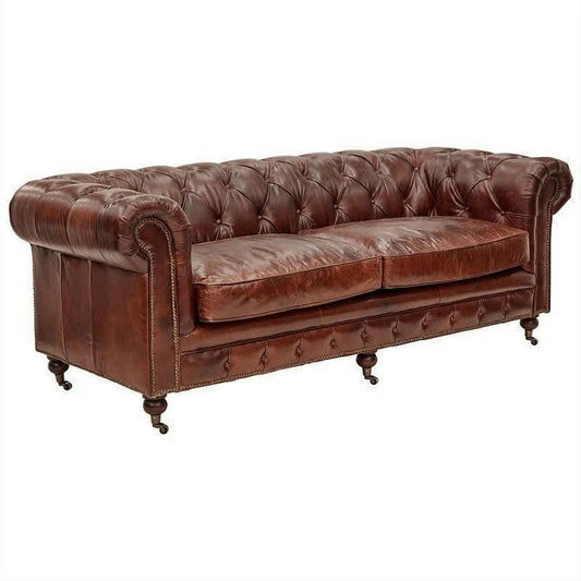 RIMINI 3-SEATER HAMPTON COURT AGED LEATHER SOFA