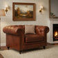 RIMINI HAMPTON COURT AGED LEATHER ARMCHAIR - MyChocolateWood