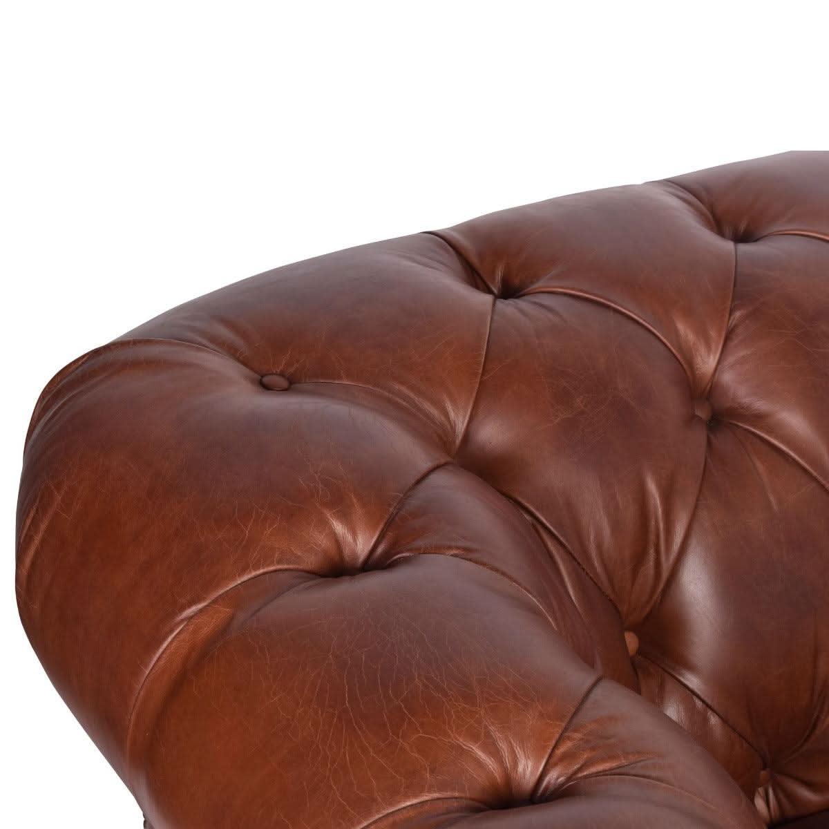 RIMINI HAMPTON COURT AGED LEATHER ARMCHAIR - MyChocolateWood