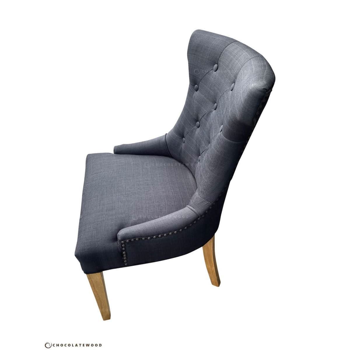 RIO SOLID OAK CHAIR IN CHARCOAL WITH OAK LEGS - MyChocolateWood