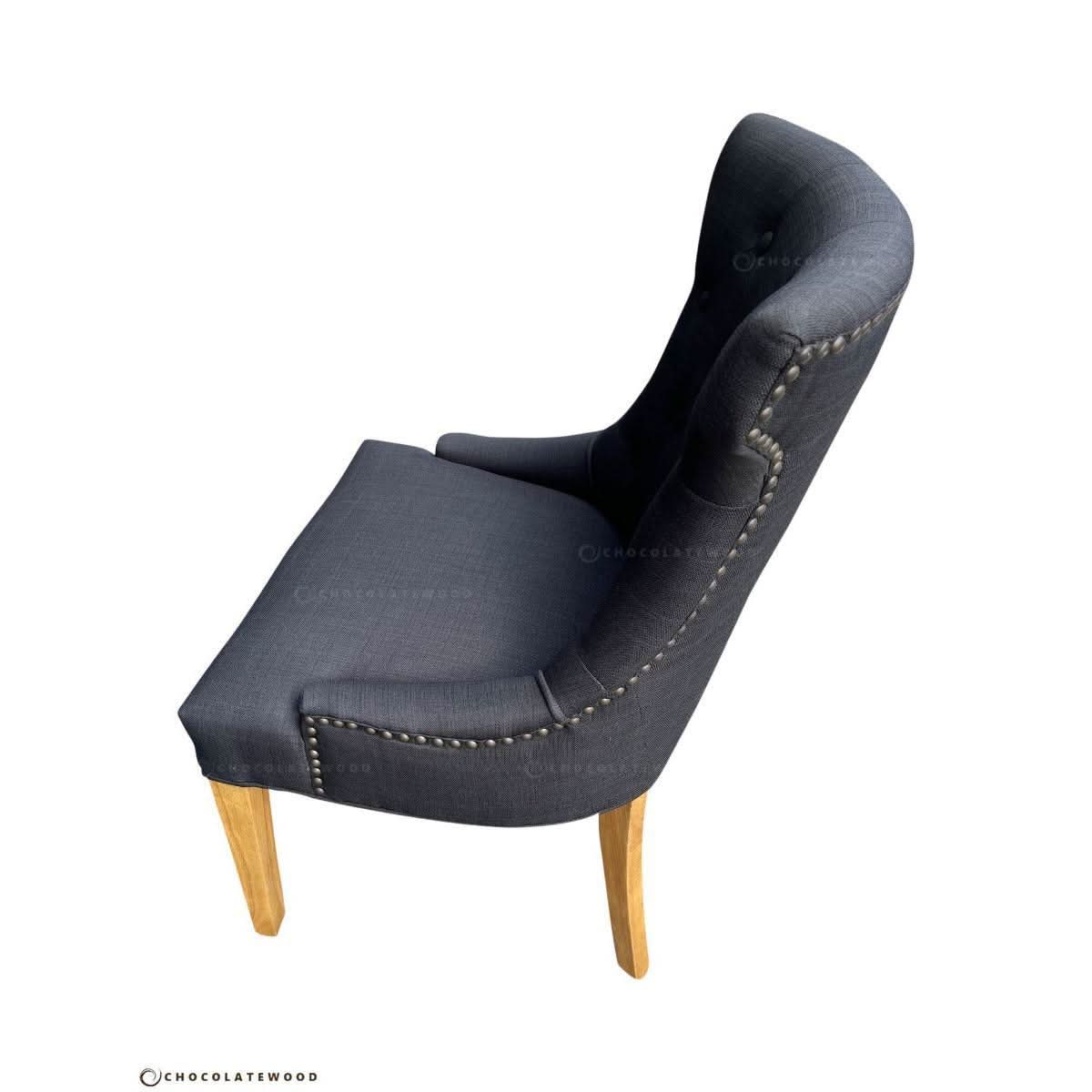 RIO SOLID OAK CHAIR IN CHARCOAL WITH OAK LEGS - MyChocolateWood