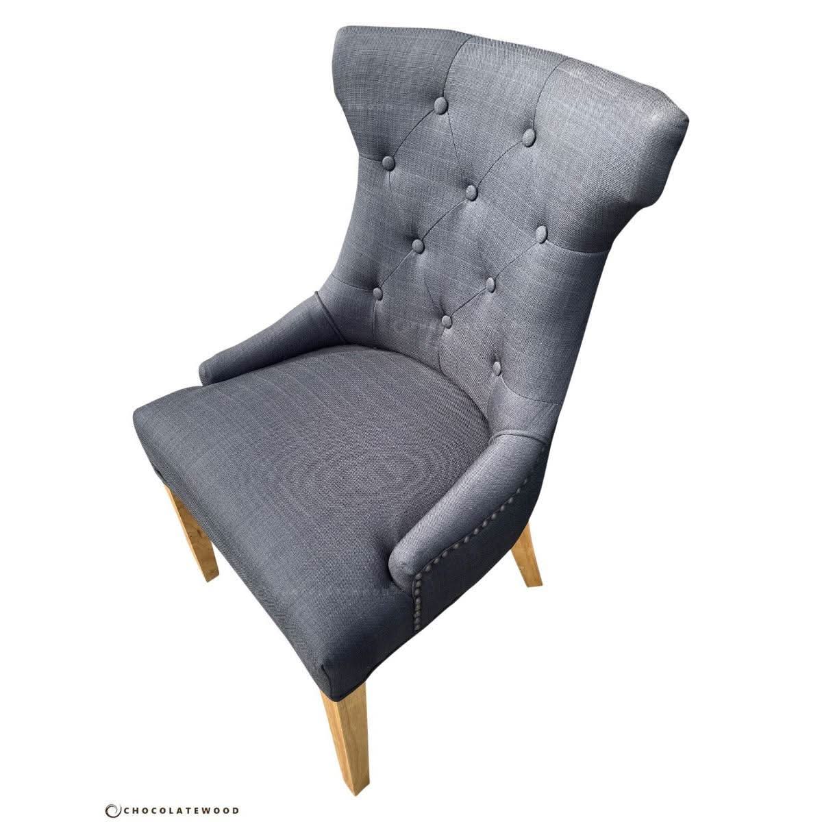 RIO SOLID OAK CHAIR IN CHARCOAL WITH OAK LEGS - MyChocolateWood