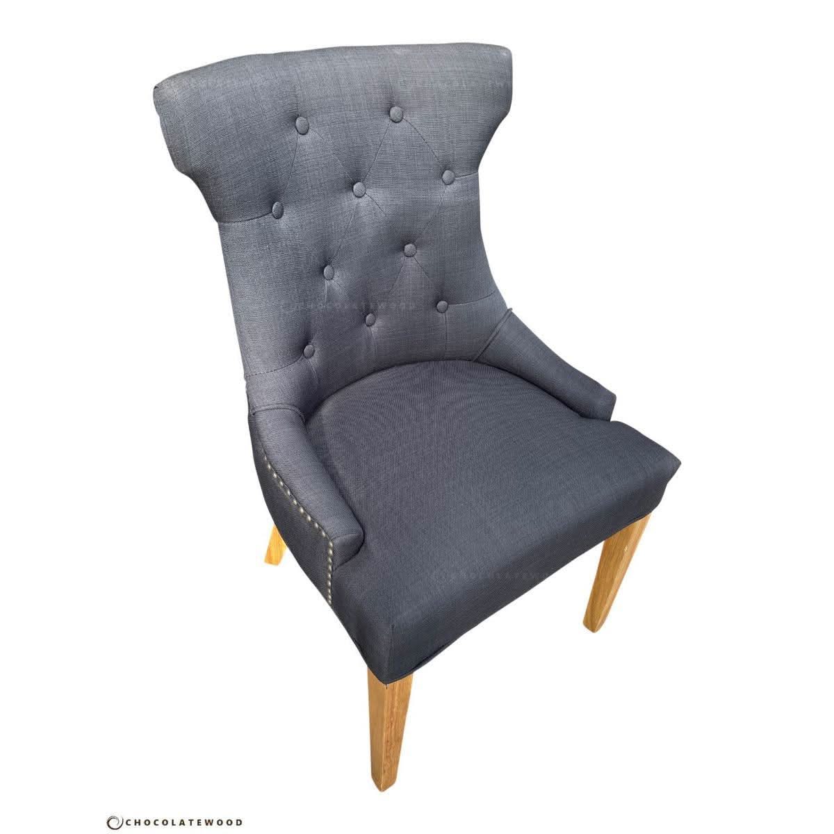 RIO SOLID OAK CHAIR IN CHARCOAL WITH OAK LEGS - MyChocolateWood