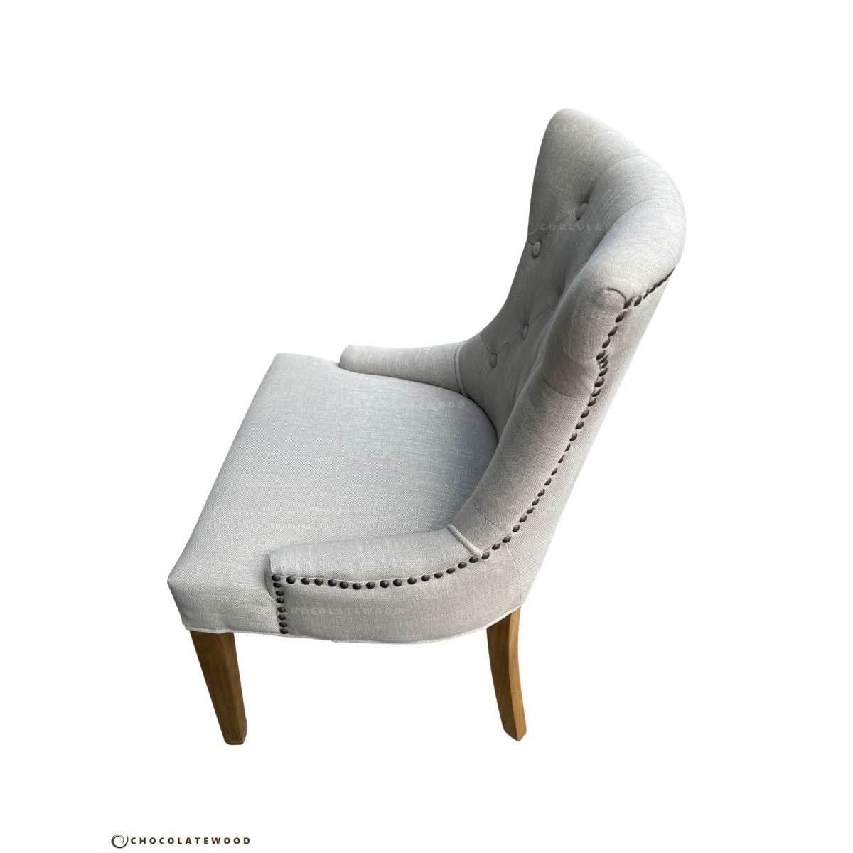 RIO SOLID OAK CHAIR IN FLAXEEN WITH OAK LEGS - MyChocolateWood