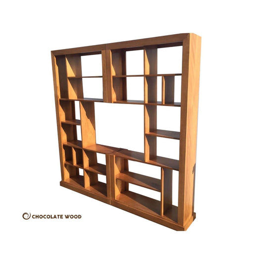 RIVERSTONE 2 PIECE DISPLAY UNIT IN TASSIE OAK - MADE TO ORDER - MyChocolateWood